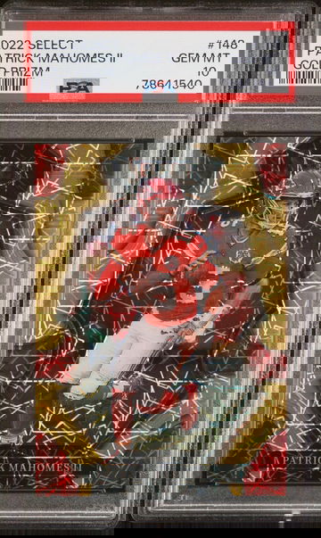 2022 Panini Select Gold Prizm Patrick Mahomes II #148 Premier Level /10 PSA 10