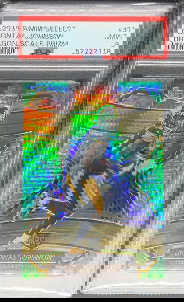 2019 Panini Select Concourse Diontae Johnson Rookie Dragon Scale Prizm PSA 9 MINT