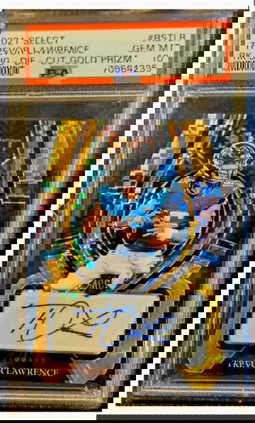 2021 Select Trevor Lawrence Rookie Signature Die-Cut GOLD /10 PSA 10 Gem Mint POP 2