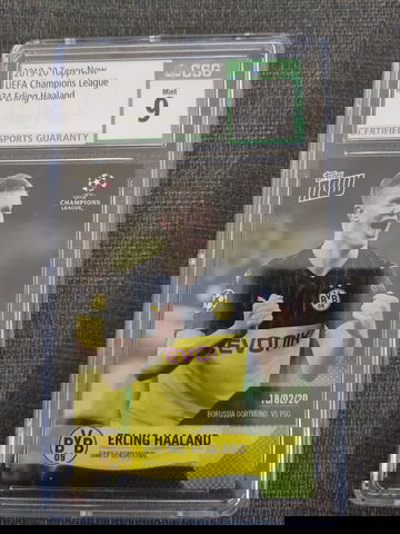 2019 Topps Now Erling Haaland #34 CSG 9. Print run 518.