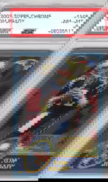 2003 Topps Chrome #148 Tom Brady PSA 8