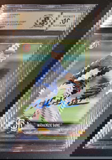 Mackenzie Gore Autographed 2018 Bowman Camo! 10 Grade Auto!