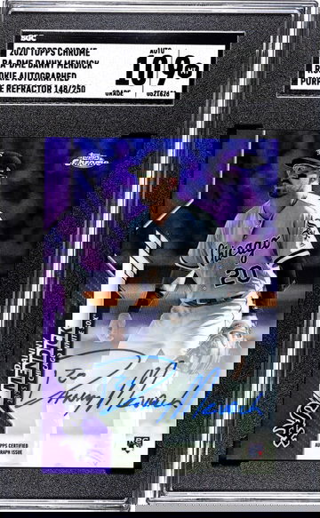 2020 Topps Chrome Purple Refractor Danny Mendick #RA-DME RC Auto /250 SGC 9 Auto 10