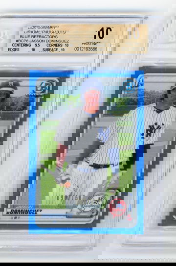 2020 Bowman Chrome JASSON DOMINGUEZ Blue Refractor BGS 10 Pristine 1st #090/150