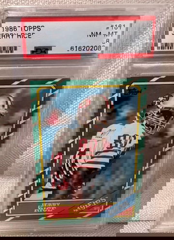 1986 TOPPS #161 JERRY RICE RC San Francisco 49ERS HOF PSA 8 Rookie Card 🐐