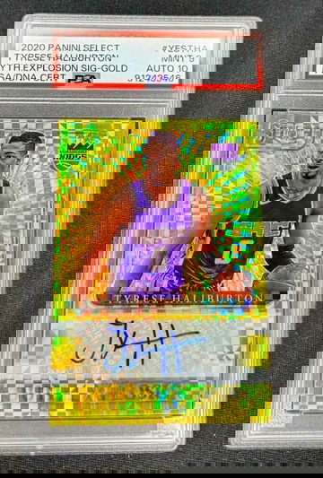 2020 Tyrese Haliburton Select Youth Explosion Gold Rookie Prizm Auto 8/10 PSA 9 10 RC SP Autograph