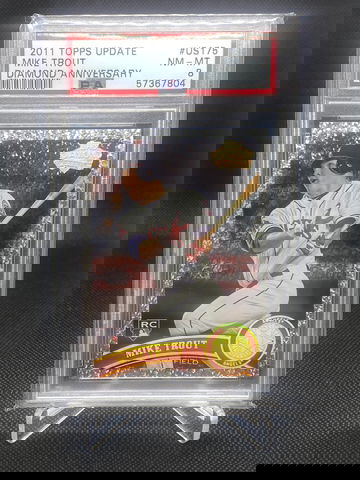 2011 Topps Update Mike Trout Diamond Anniversary PSA 8