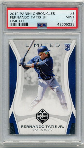 2019 Panini Chronicles Limited #3 Fernando Tatis JR. RC PSA 9 Padres 