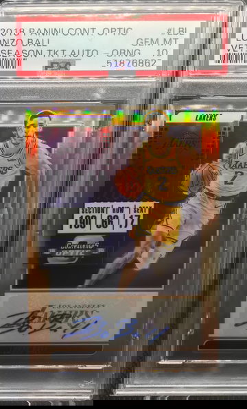 Lonzo Ball 2018 Contenders Auto Orange /25 PSA 10  