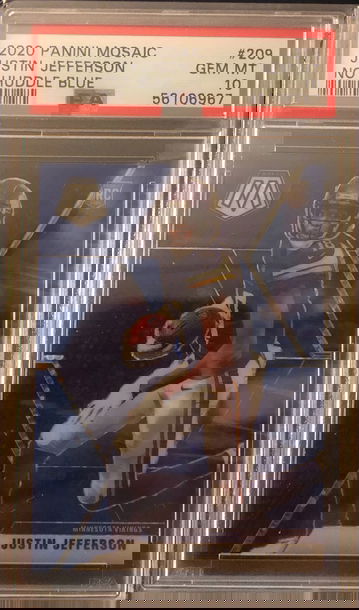 2020 Mosaic Justin Jefferson No Huddle Blue PSA 10 #2/75