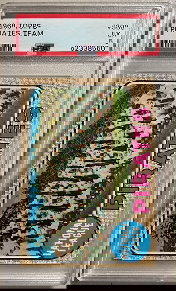 1968 TOPPS #308 PIRATES TEAM EX 5