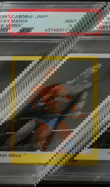 1997 Cardinal WWF Rocky “The Rock” Maivia PSA 9