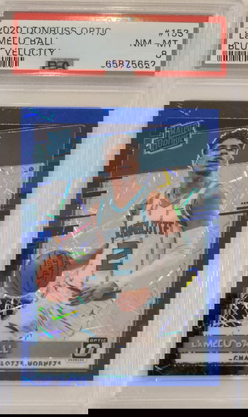 2020-21 Donruss Optic Blue Velocity LaMelo Ball Rated Rookie #153 PSA NM 8