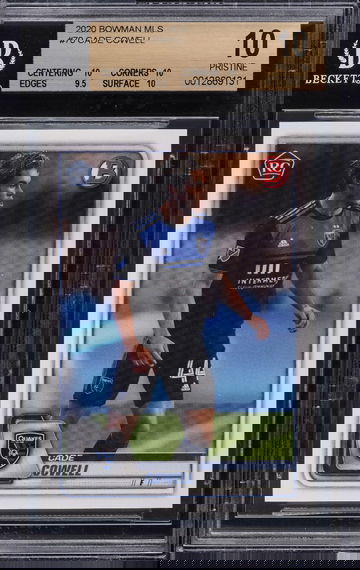 2020 Bowman MLS Cade Cowell #79 San Jose Quakes BGS 10 Pristine RC 1st Topps !LOW Pop 1! None Higher!