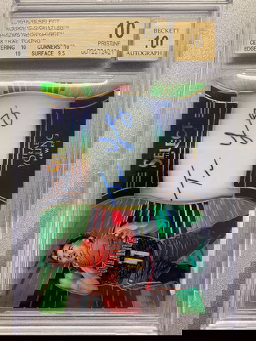 TRAE YOUNG 2018 SELECT NEON GREEN PRIZM AUTO BGS 10 PRISTINE #/99