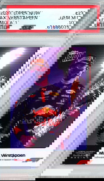 2020 TOPPS NOW FORMULA 1 MAX VERSTAPPEN #23 ROOKIE RC PSA 10 GEM MT