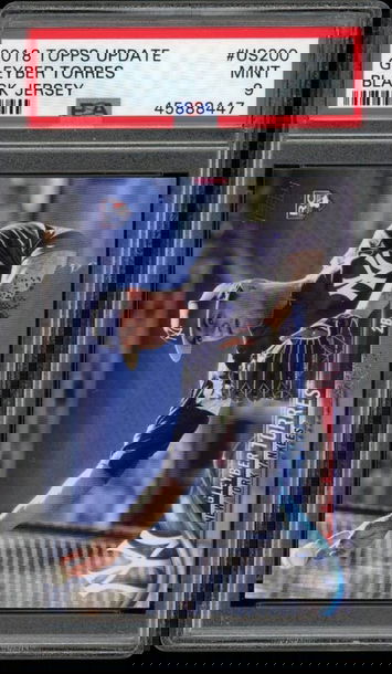 2018 Topps Update Gleyber Torres Black Jersey SSP PSA 9