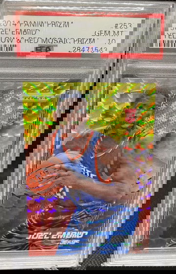 2014 Panini Prizm Joel Embiid Yellow and Red Mosaic - PSA 10 Gem Mint