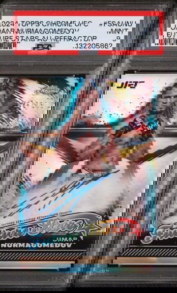 2024 Topps Chrome UFC Future Stars Autographs Future Stars Au-Refractor Umar Nurmagomedov #FSAUNU /150 PSA 9