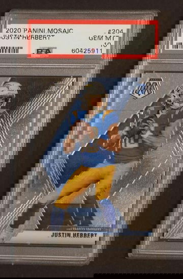2020 Panini Mosaic Justin Herbert #204 PSA 10