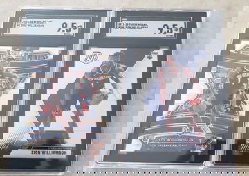 Zion Williamson RC LOT 2019 Select #1 & Mosaic #209 SGC 9.5 