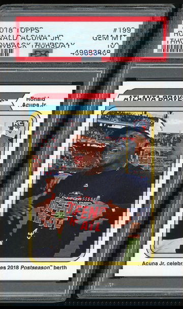 2018 Topps Throwback Thursday #199 Ronald Acuna Jr PSA 10