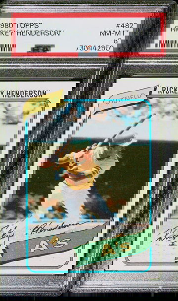 1980 Topps #482 Rickey Henderson PSA 8 Rookie RC HOF