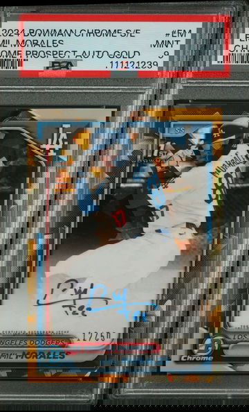 2024 Bowman Chrome Sapphire Gold Emil Morales #CPA-EM Auto /50 PSA 9