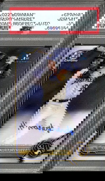 Hendry Mendez 2022 Bowman Chrome 1st AUTO PSA 10