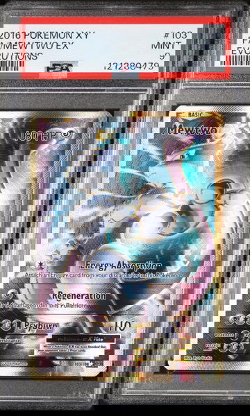 2016 Pokémon XY Evolutions Full Art Mewtwo #103/108 EX PSA 9