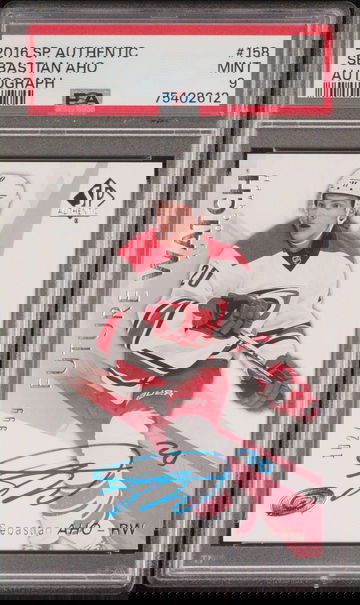 2016 SP Authentic Sebastian Aho #158 Autograph PSA 9