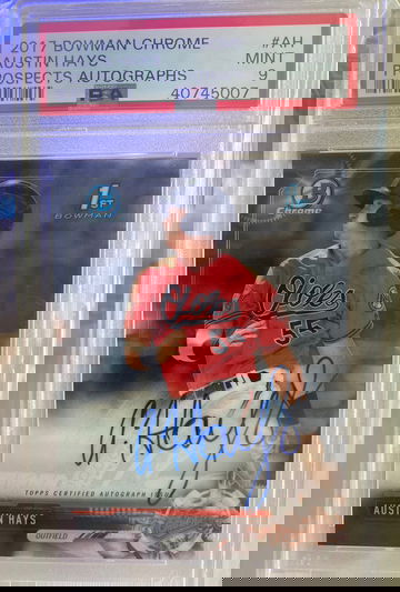 2017 Bowman Chrome Austin Hays Auto PSA 9