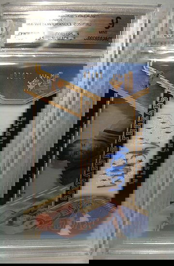 2007-08 SP ROOKIE THREADS GOLD ROOKIES #66 WILSON CHANDLER AUTO 16/50 BGS 9 MINT