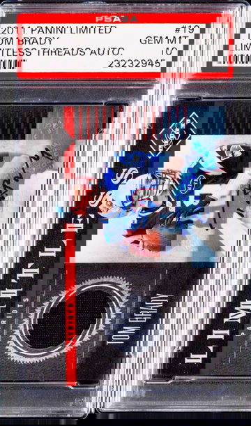 2011 Tom Brady Panini Limited Limitless Patch Jersey Auto /15 PSA 10 #19 Threads Autograph SP