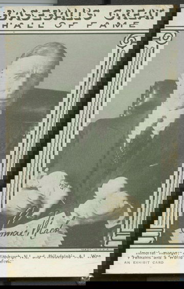 1948 Baseball's Great Hall of Fame Exhibits Connie Mack Philadelphia A's