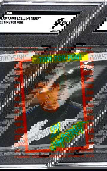 Johnny Depp SGC 9 Sticker 1987 Topps 21 Jump Street #10 Time For Fun