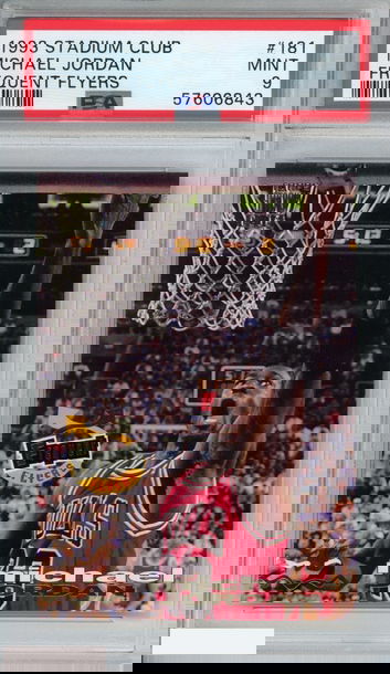 1993 STADIUM CLUB MICHAEL JORDAN #181 FREQUENT FLYERS CHICAGO BULLS PSA 9 MINT