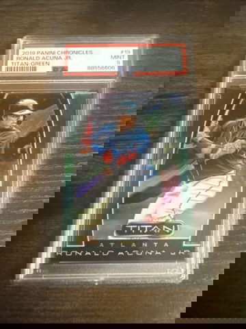 2019 Panini Chronicles Ronald Acuna Jr TITAN GREEN 23/50 PSA 9 Mint POP 2!!!!