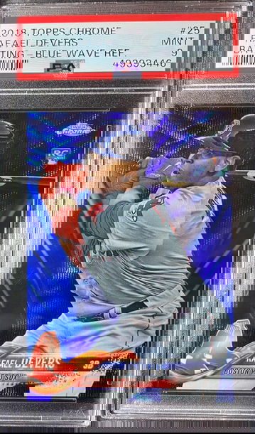 Rafael Devers blue wave /75 psa 9