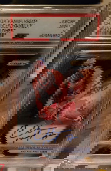 2018 Panini Prizm Charles Barkley Signatures Auto #SC8K PSA 9