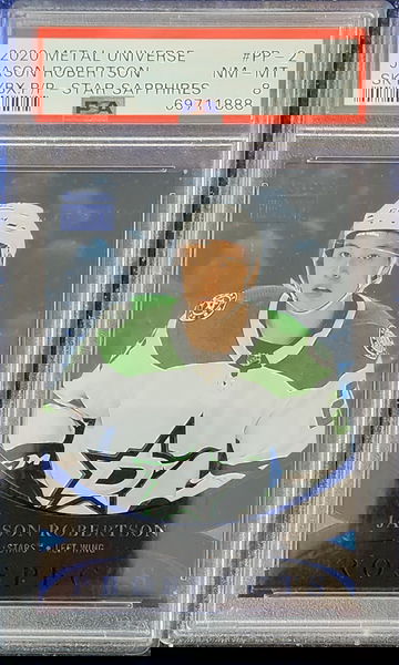 2020 Metal Universe Jason Robertson Prospects Star Sapphires blue PSA 8