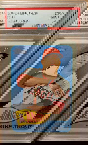 Mike Trout 2014 Topps Heritage Portrait - Cap Logo PSA 9