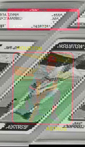 1974 Topps Baseball Card Dave Campbell #556 PSA 7 Houston Astros