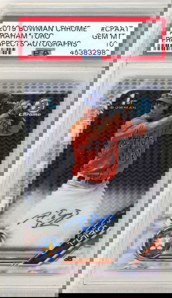 2019 Bowman Chrome Prospect Auto Abraham Toro PSA 10