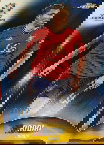 Rodri 2024 Topps Chrome UEFA Euro Blue Lava /75 #29