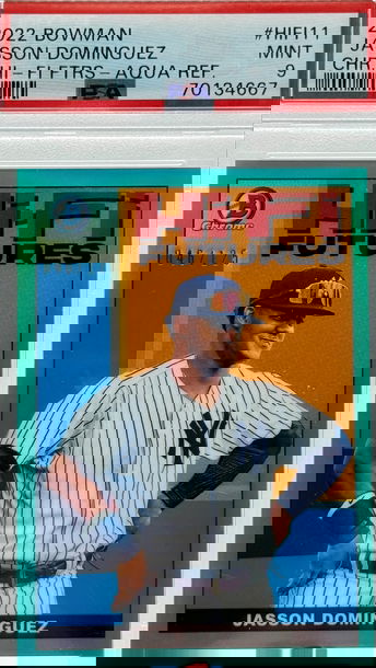 2022 BOWMAN JASSON DOMINGUEZ CHR.HI - FI FTRS - AQUA REF/125 #HIFI11 PSA 9 MINT