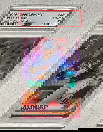 2019 Topps Chrome Pete Alonso Pink Refractor PSA 10 Gem Mint 
