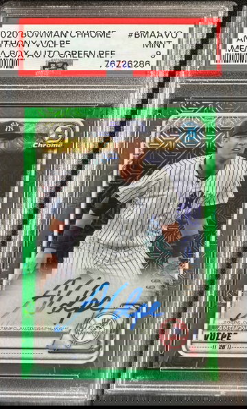 2020 Bowman Chrome Anthony Volpe Mega Box Auto-Green Refractor /99 PSA 9