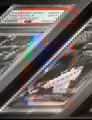 2018 Bowman Chrome Ronald Acuna Jr. National Convention RC Rookie Card PSA 10 POP 6