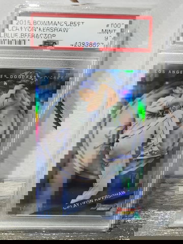 2015 Bowmans Best Kershaw Blue Refractor psa 9